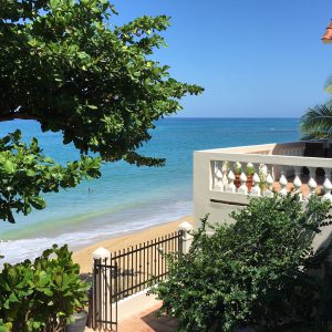 Balcony view of beach from Sea View apartment